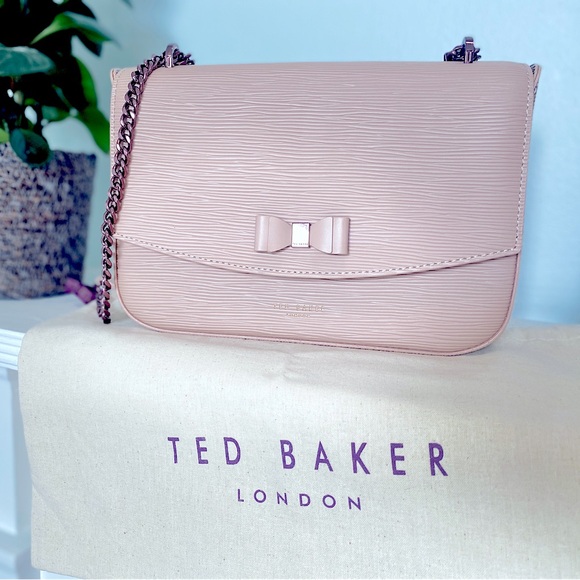 Ted Baker Taupe/Pink Danieel Cross Body Handbag EUC - Picture 3 of 10